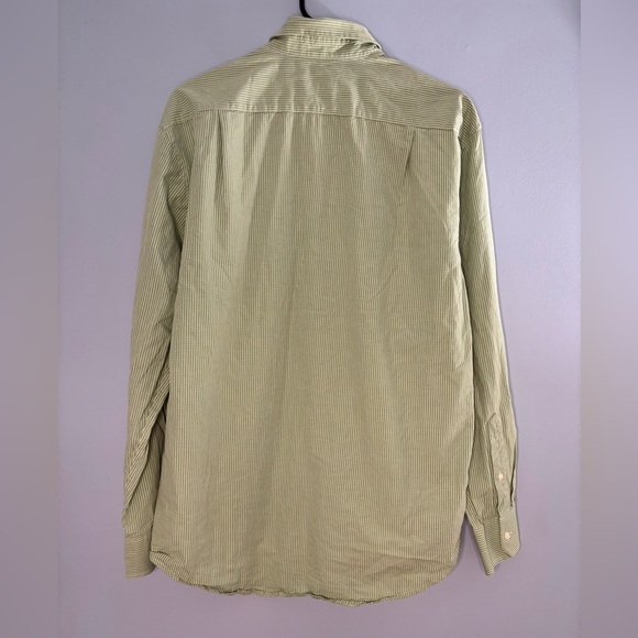 IZOD Green Check Long Sleeve Casual Button Down Mens Size Medium Cotton - Picture 2 of 5